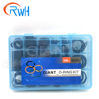 selo de borracha hidráulico O Ring Kit Box For Daewoo/Doosan de 376pcs NBR90
