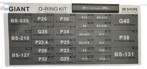 O EC de NBR 70 O Ring Box For Excavator Volvo faz à máquina o reparo